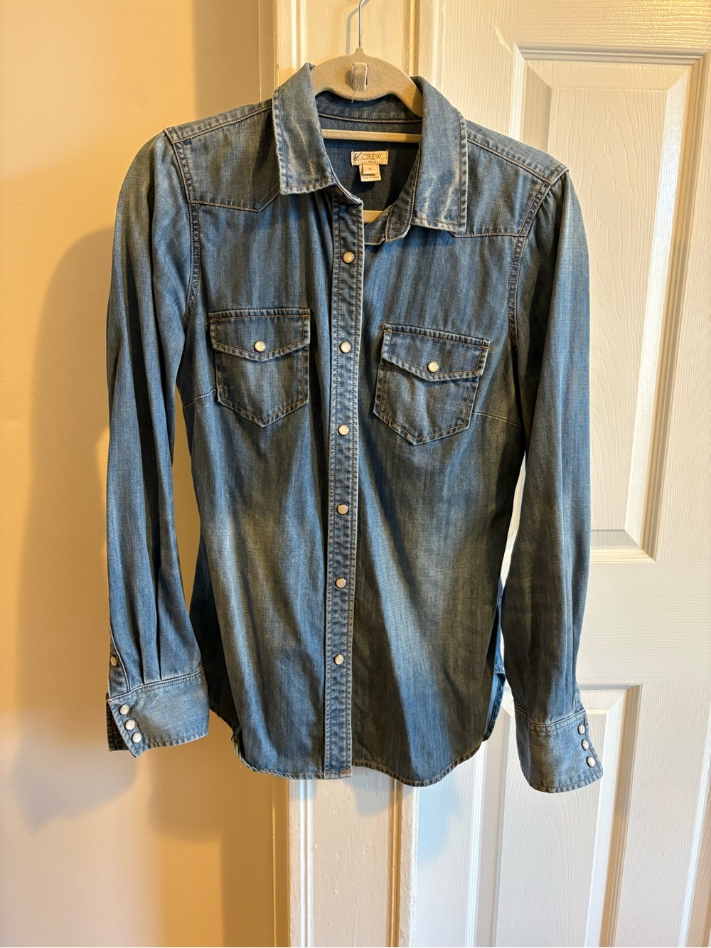 J. Crew Blue Denim Button-Down Western Shirt